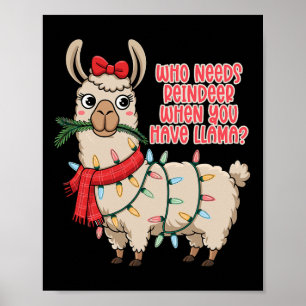 Who Needs Reindeer When You Have Llama - Christmas Poster