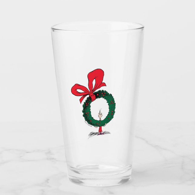 Who Peeking Through Christmas Wreath Glass (Front)