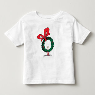 Who Peeking Through Christmas Wreath Toddler T-shirt