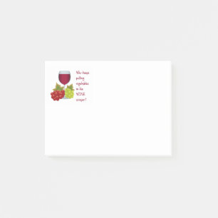 Who put vegetables in the wine crisper? post-it notes