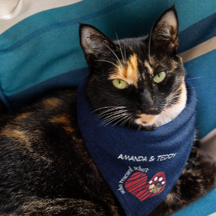 WHO RESCUED WHO? Cat Adoption Name & Photo Navy Bandana