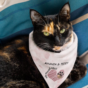 WHO RESCUED WHO? Cat Adoption Name & Photo Pink Bandana