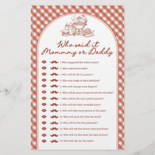 Who Said It Mommy or Daddy Baby Q Baby Shower Game