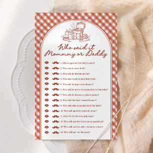 Who Said It Mommy or Daddy Baby Q Baby Shower Game