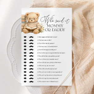 Who Said It Mommy or Daddy Bear Baby Shower Game