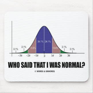 Who Said That I Was Normal? (Bell Curve Humour) Mouse Pad