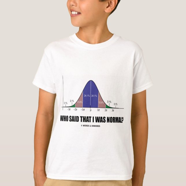 Who Said That I Was Normal? (Bell Curve Humour) T-Shirt (Front)