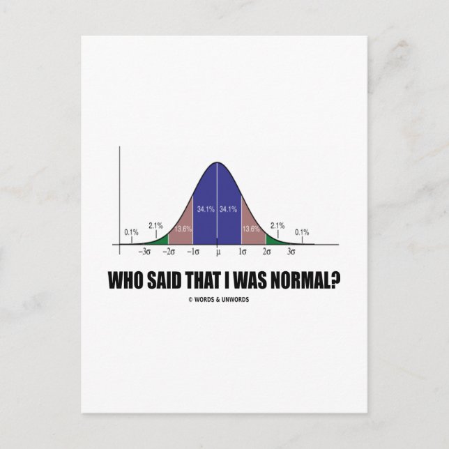 Who Said That I Was Normal? (Stats Humour) Postcard (Front)
