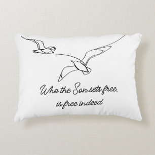 Who the Son sets Free Is Free Indeed Bible Verse Accent Pillow