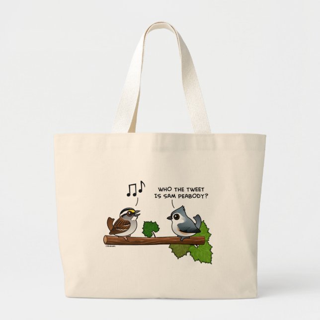 Who the Tweet? Large Tote Bag (Front)