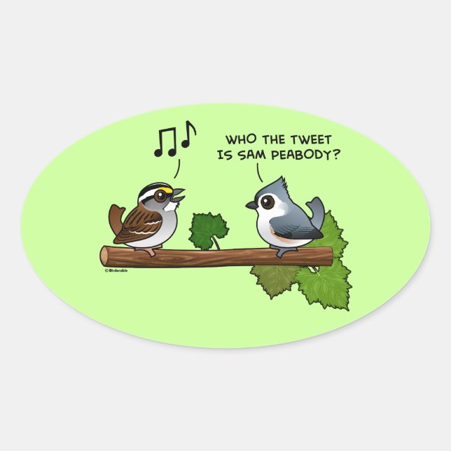 Who the Tweet? Oval Sticker (Front)