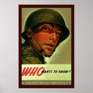 Who wants to know?~Vintage World War 2 Poster