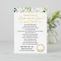 who well does bride know bridal baby shower game
