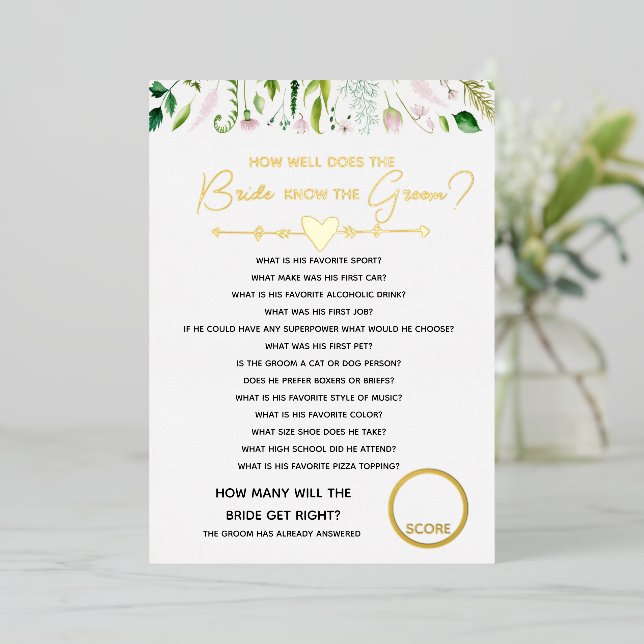 who well does bride know bridal baby shower game (Standing Front)