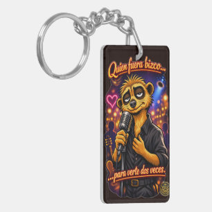 Who Were Cross Eyed To See You Twice Funny Latin Keychain