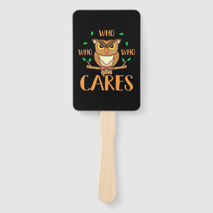 Who Who Who Care Owls Hand Fan