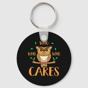 Who Who Who Care Owls Keychain