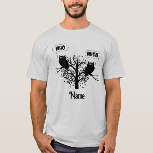 Who Whom Wise Grammar Owls Customized T-Shirt