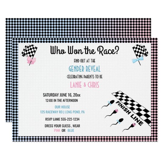 Who Won the Race Gender Reveal Funny Sperm Card