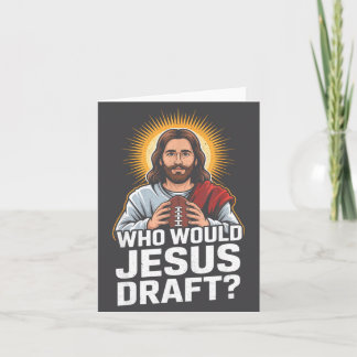 Who Would Jesus Draft Funny Fantasy Football Jesus Card