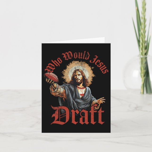 Who Would Jesus Draught Fantasy Football Christian Card (Front)