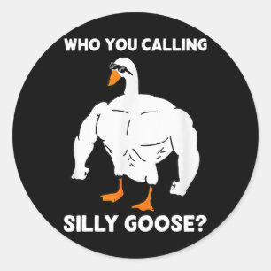 Who You Calling Silly Goose Funny Gym Meme 1 Classic Round Sticker