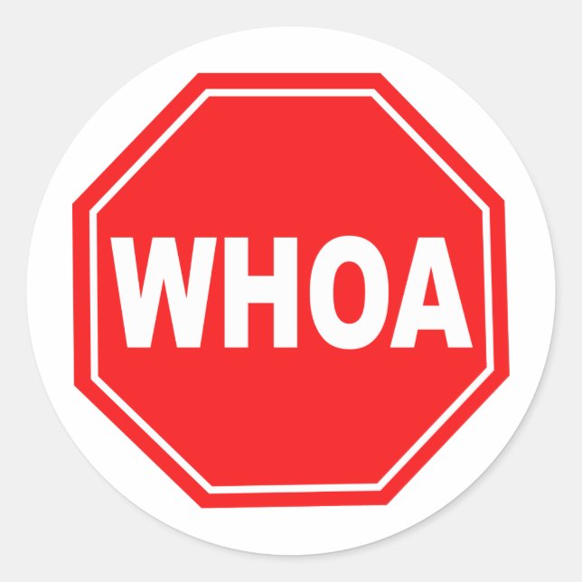 Whoa Classic Round Sticker (Front)