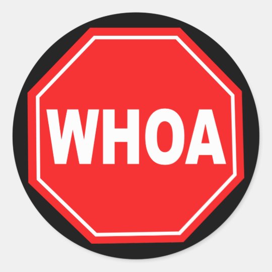 whoa classic round sticker