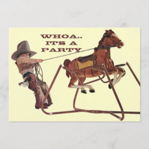 Whoa For Birthday Fun Western Cowboy Invitations