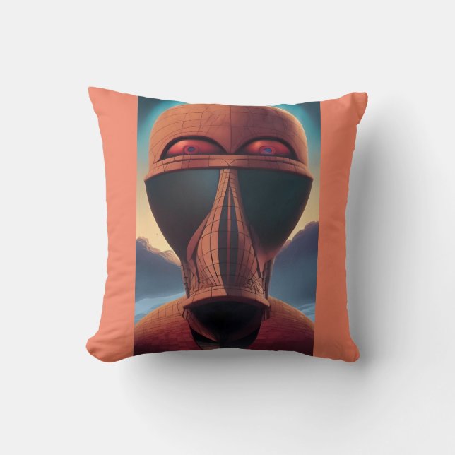 Whoa Ken Gauge Psychedelic Sci-Fi Throw Pillow (Front)