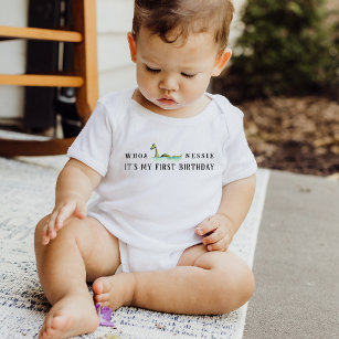 Whoa Nessie   Scottish Themed 1st Birthday Baby T-Shirt