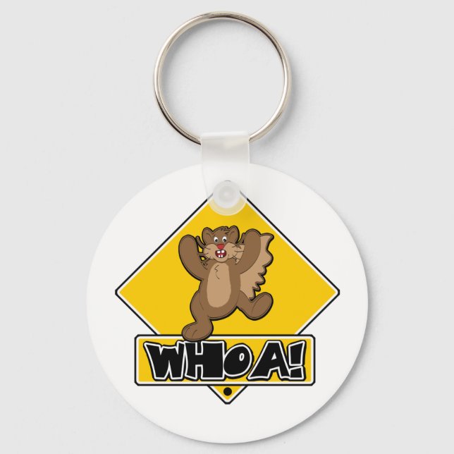 Whoa Squirrel Keychain (Front)