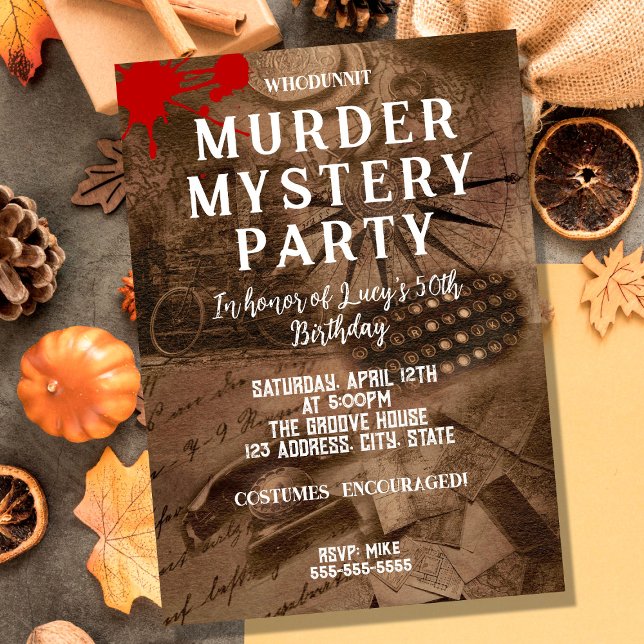 Whodunit Murder Mystery Birthday Invitation  (Creator Uploaded)