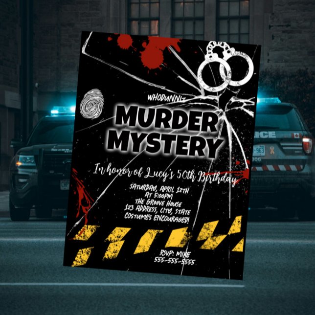 whodunit murder mystery bloody party invitation (Creator Uploaded)