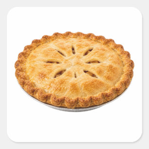 Whole Apple Pie Isolated on White Square Sticker