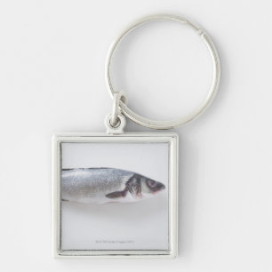 Whole branzini fish keychain