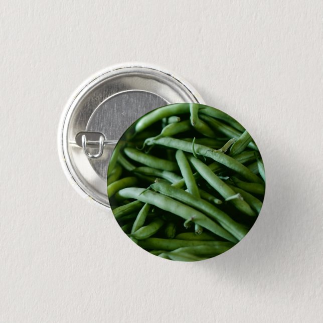 Whole Green Beans 1 Inch Round Button (Front & Back)