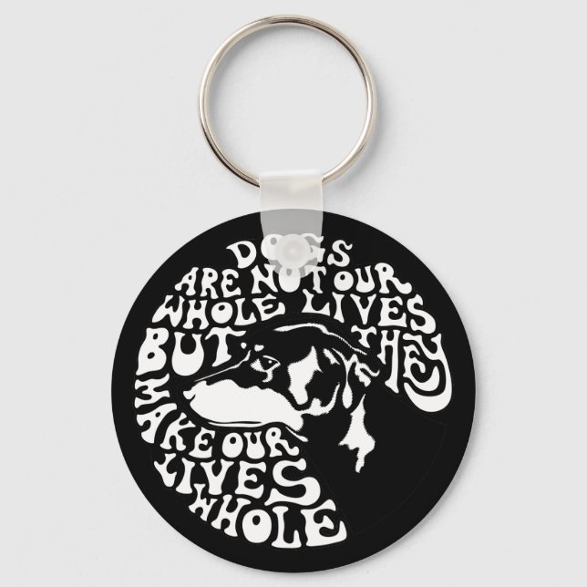Whole Lives -bw Keychain (Front)