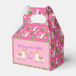 Whole Llama Fun/ 1st Fiesta Hot Pink Favour Box