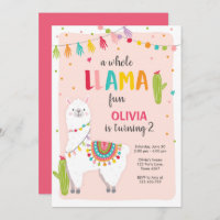 Whole llama fun birthday invitation Alpace Fiesta