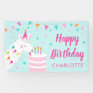 Whole Llama Fun Cake 3rd Birthday Aqua Banner