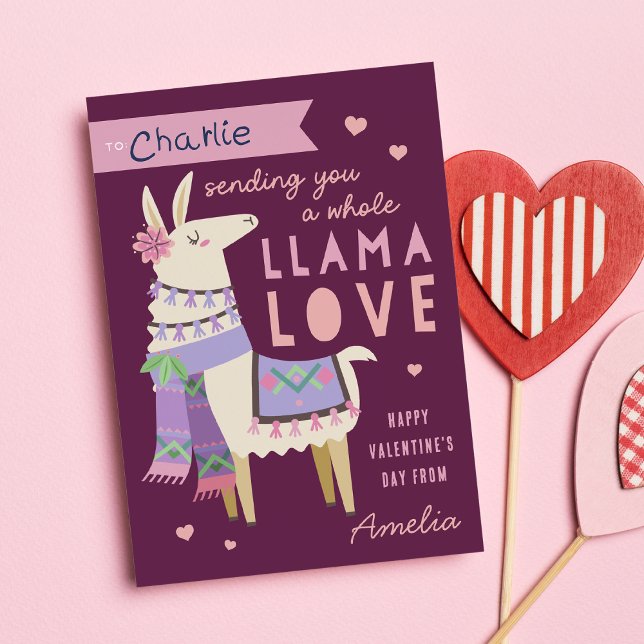 Whole Llama Love Classroom Valentine's Day Card (Creator Uploaded)