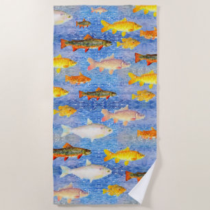 Whole Lot of Colourful Fish in the Sea Beach Towel