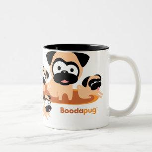 Whole Lotta Pugs (Orange) Two-Tone Coffee Mug