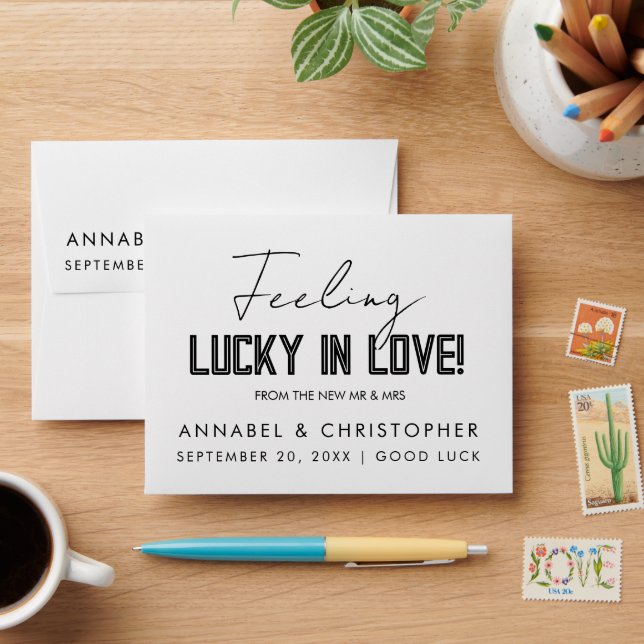 whole lotto love Lottery Ticket Wedding favor Envelope (Desk)