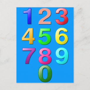Whole Numbers or Counting numbers to 9 Postcard