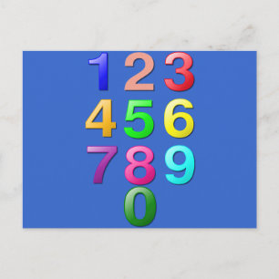 Whole Numbers or Counting numbers to 9 Postcard