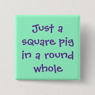 Whole Pig Square 2 Inch Square Button