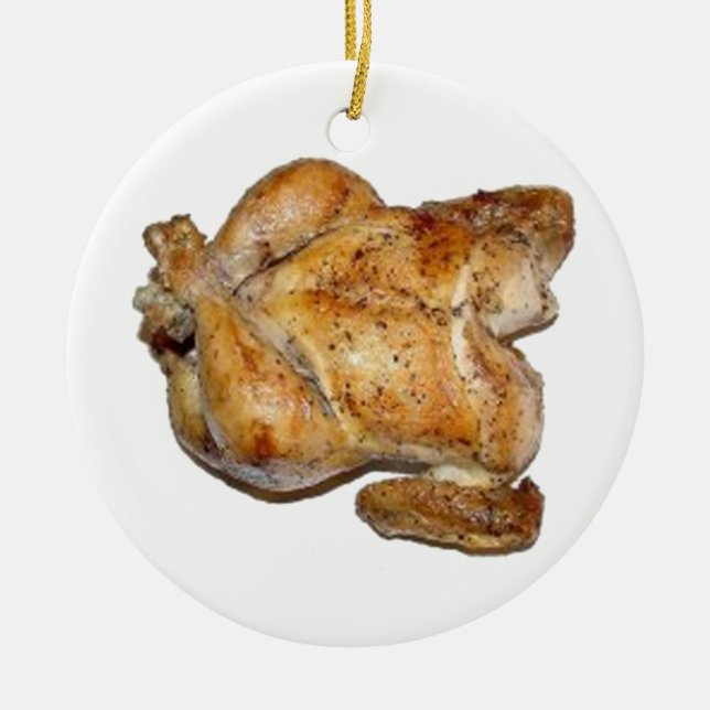 Whole Roast Chicken Ceramic Ornament (Front)