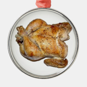 Whole Roast Chicken Metal Ornament
